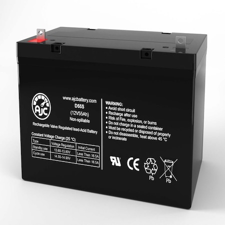 Power-Sonic PS-12550 12V 55Ah Wheelchair Replacement Battery -  BSC PREFERRED, AJC-D55S-M-0-127317